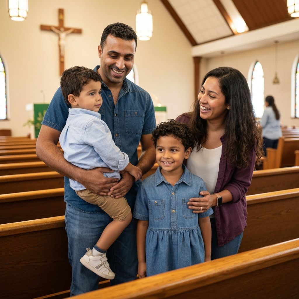 Family at church